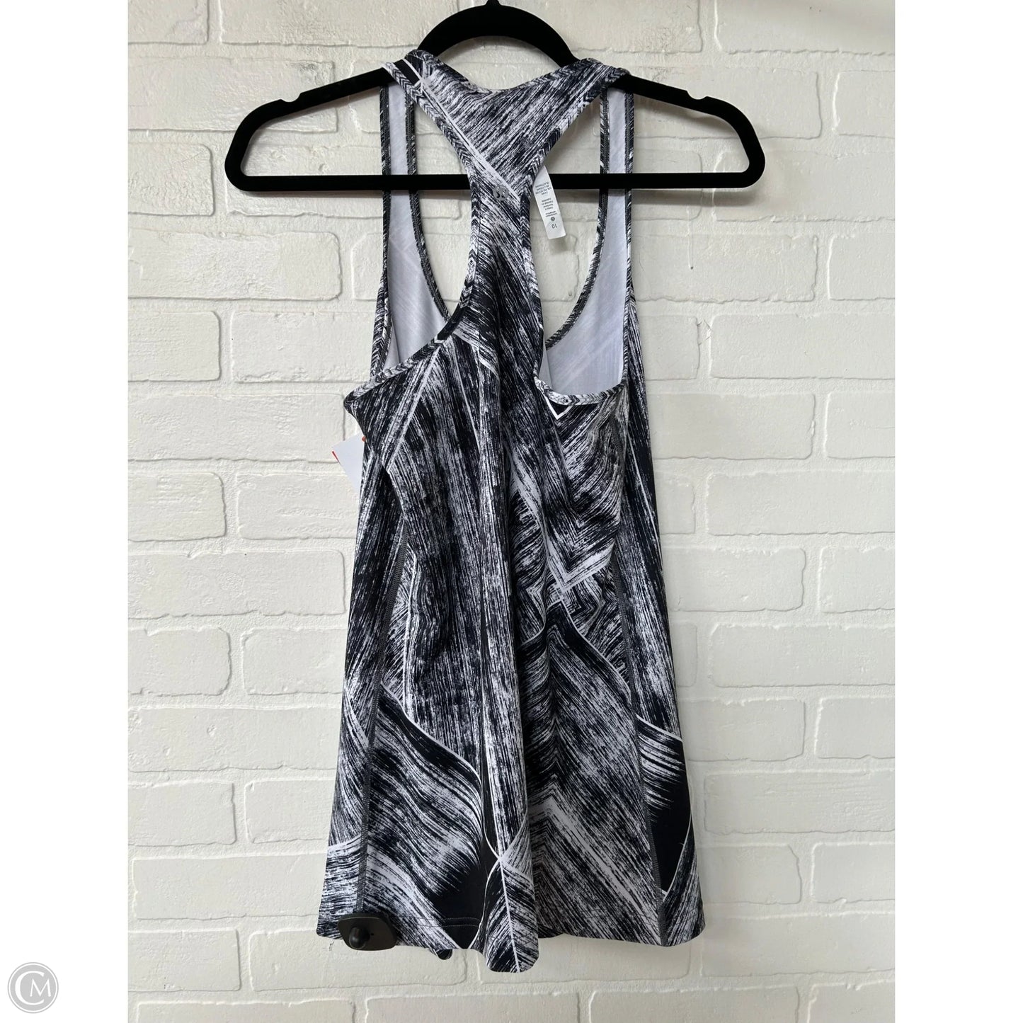 Athletic Tank Top By Lululemon In Black & White, Size: M