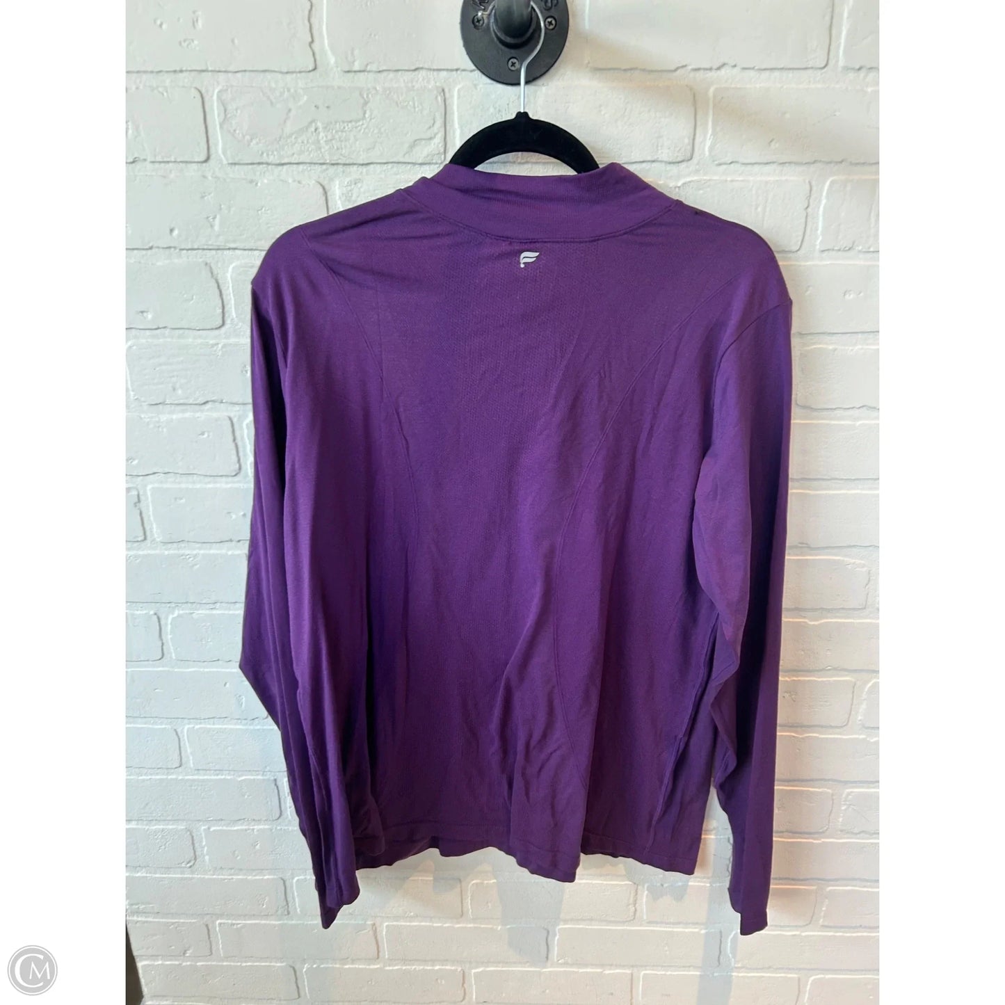Athletic Top Long Sleeve Collar By Fabletics In Purple, Size: 1x
