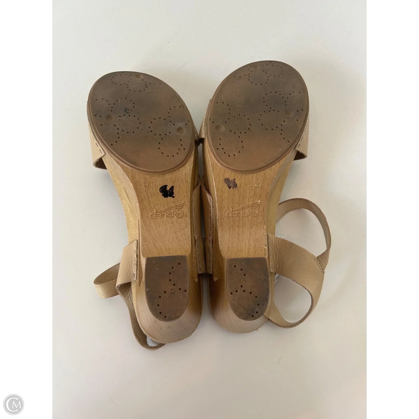 Sandals Heels Block By Dansko In Tan, Size: 11.5