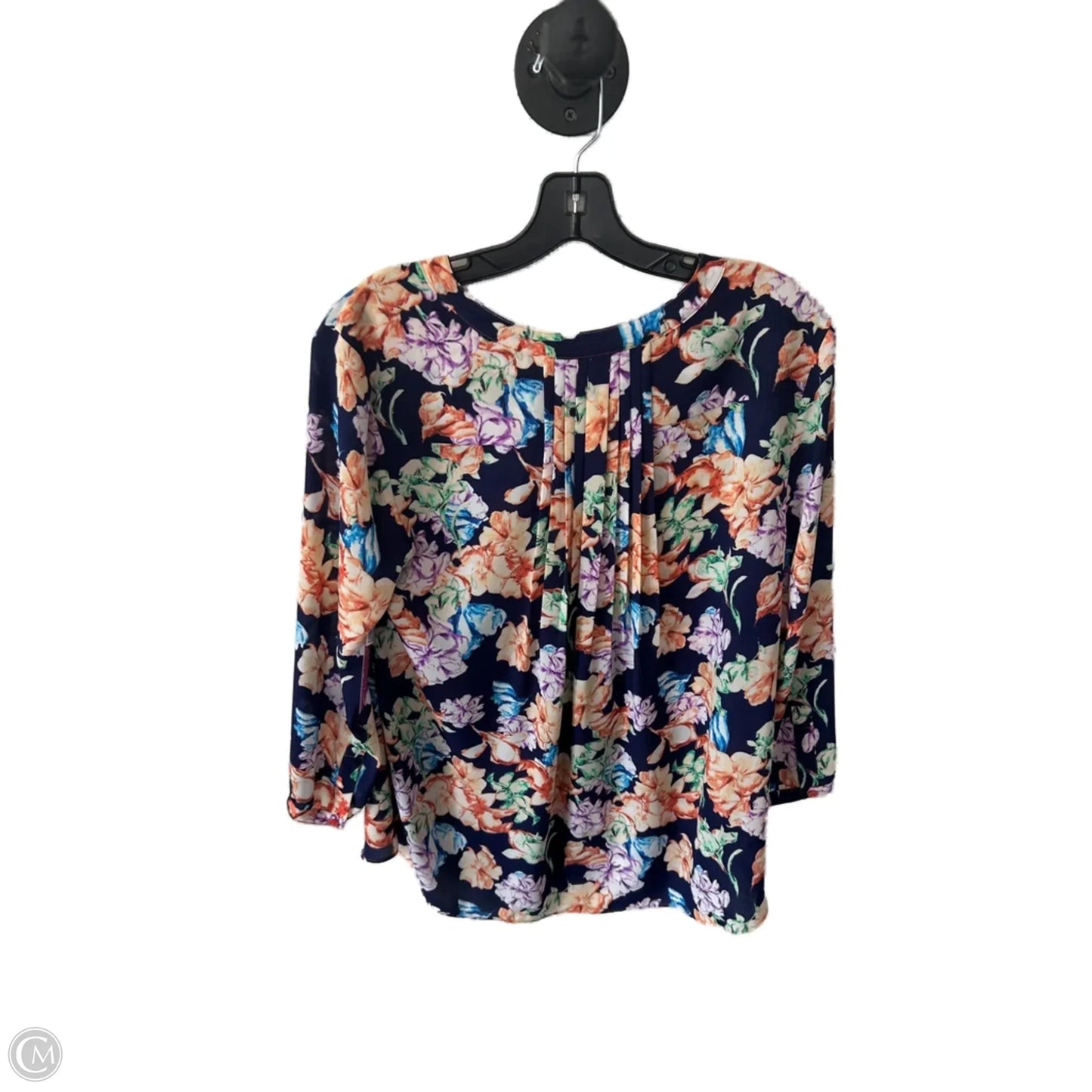 Top 3/4 Sleeve By Not Your Daughters Jeans In Blue & Orange, Size: S