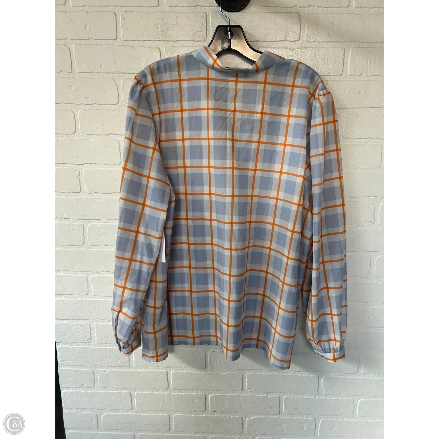 Top Long Sleeve By Eloquii In Blue & Orange, Size: 1x