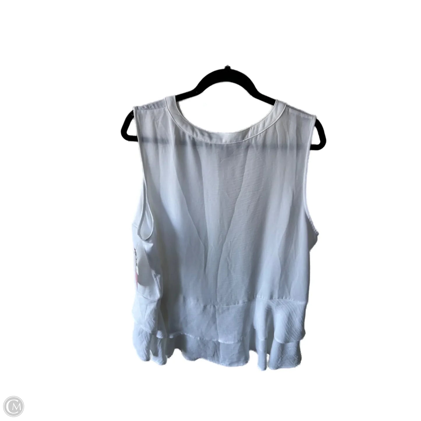 Top Sleeveless By Simply Vera In White, Size: 1x