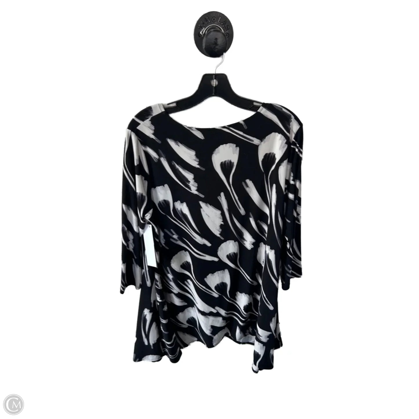 Top Long Sleeve By Alfani In Black & White, Size: L