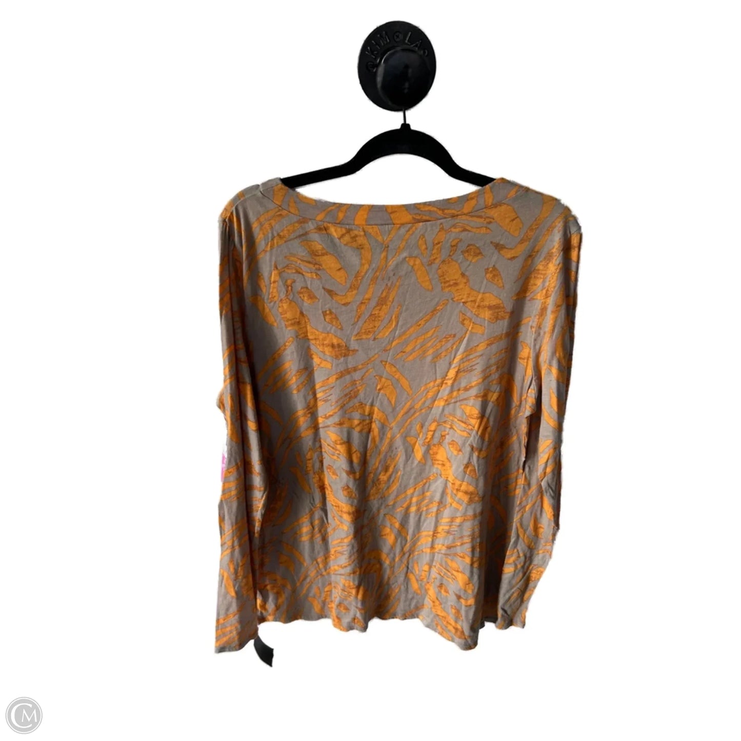 Top Long Sleeve By Mossimo In Orange & Tan, Size: Xxl