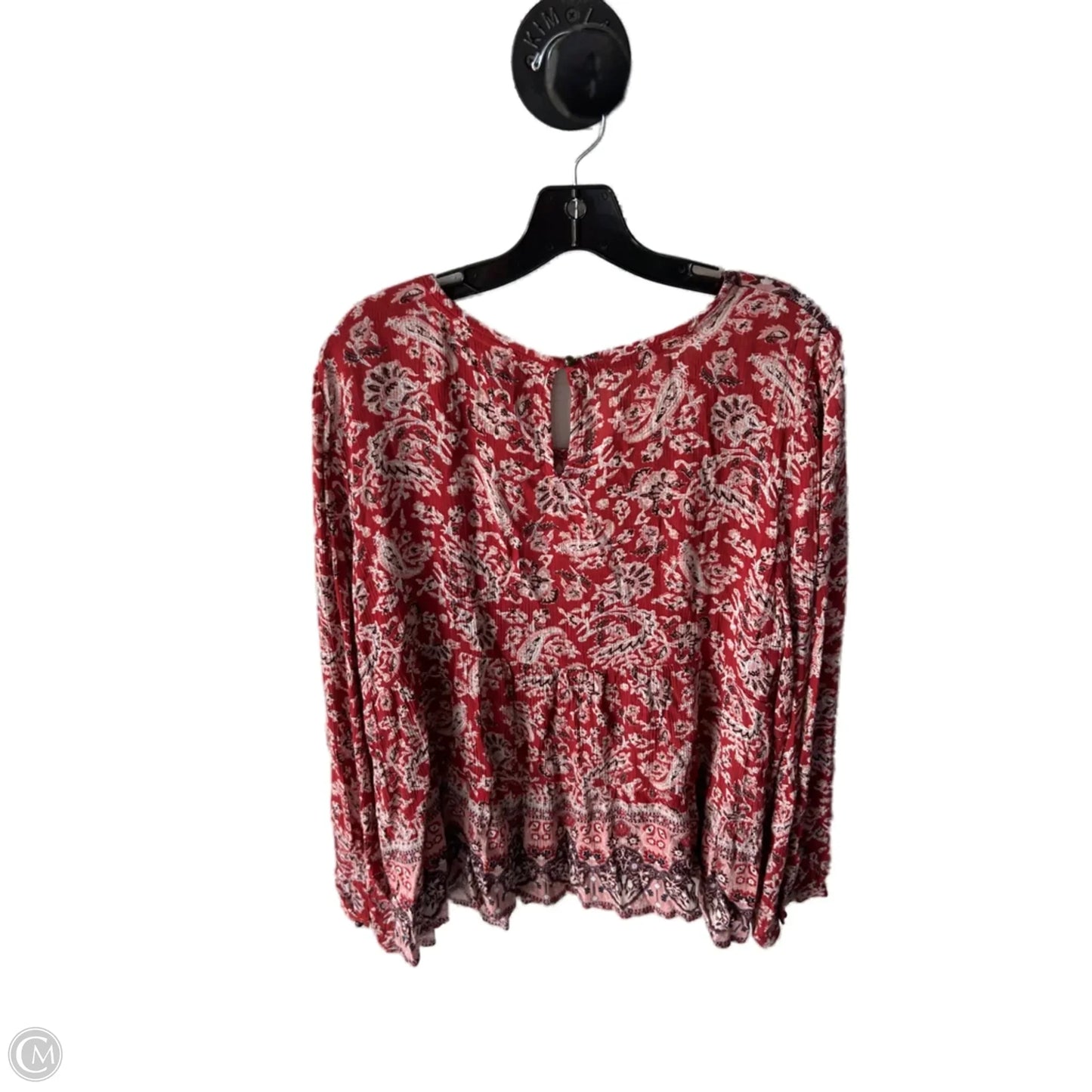 Top Long Sleeve By Knox Rose In Red, Size: Xxl