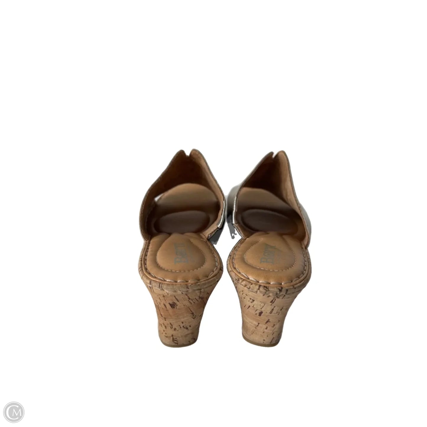 Sandals Heels Wedge By Born In Silver, Size: 8