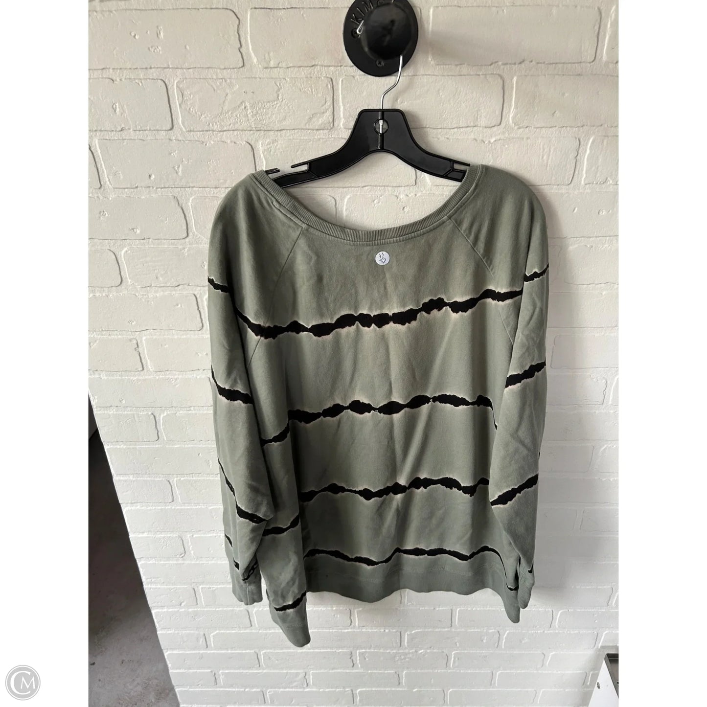 Athletic Sweatshirt Crewneck By Torrid In Black & Green, Size: 3x