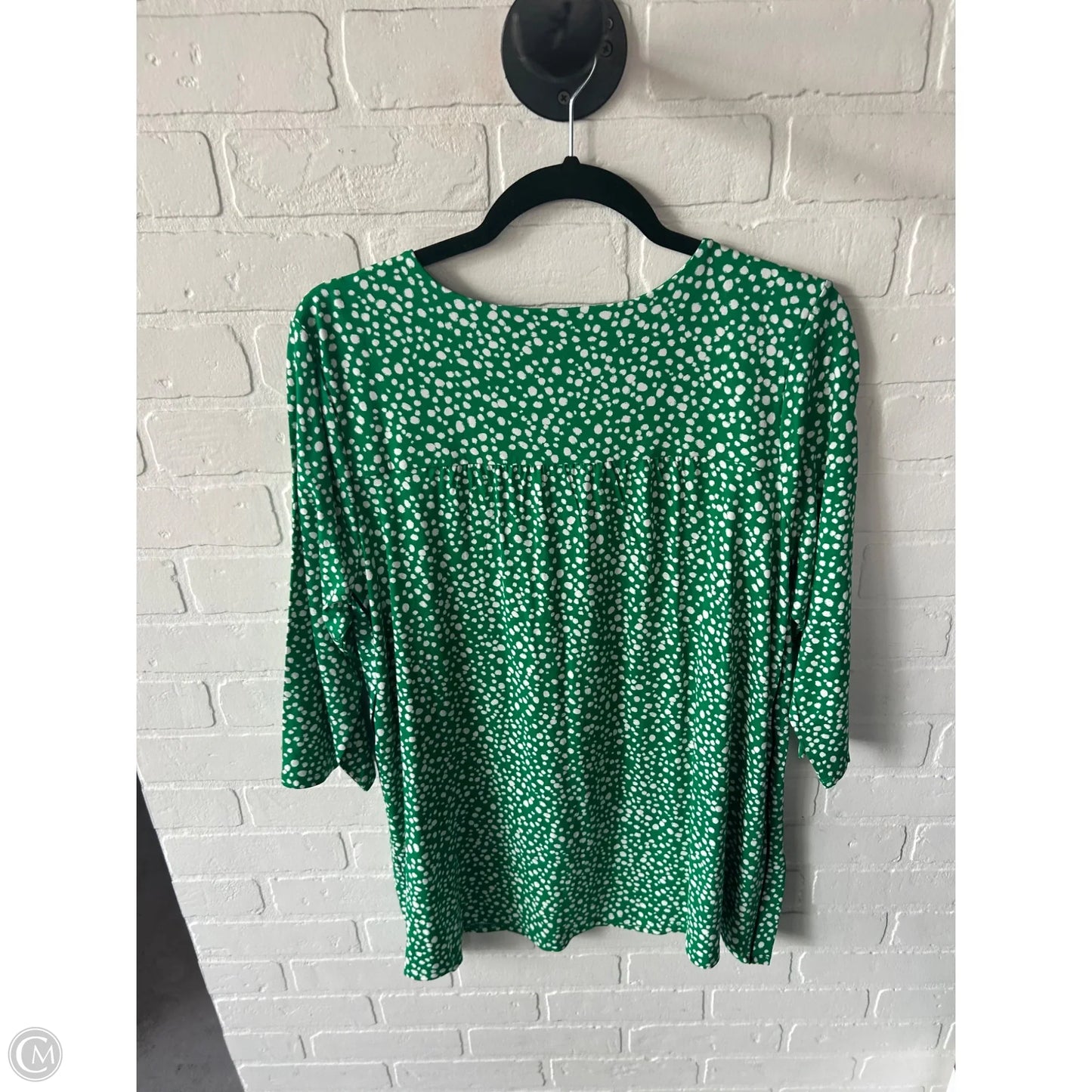 Top 3/4 Sleeve By J. Jill In Green & White, Size: M