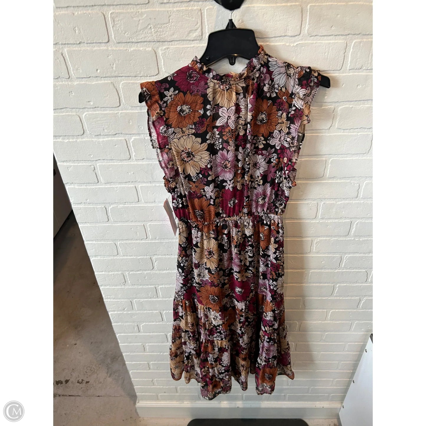 Dress Casual Midi By Steve Madden In Black & Purple, Size: M