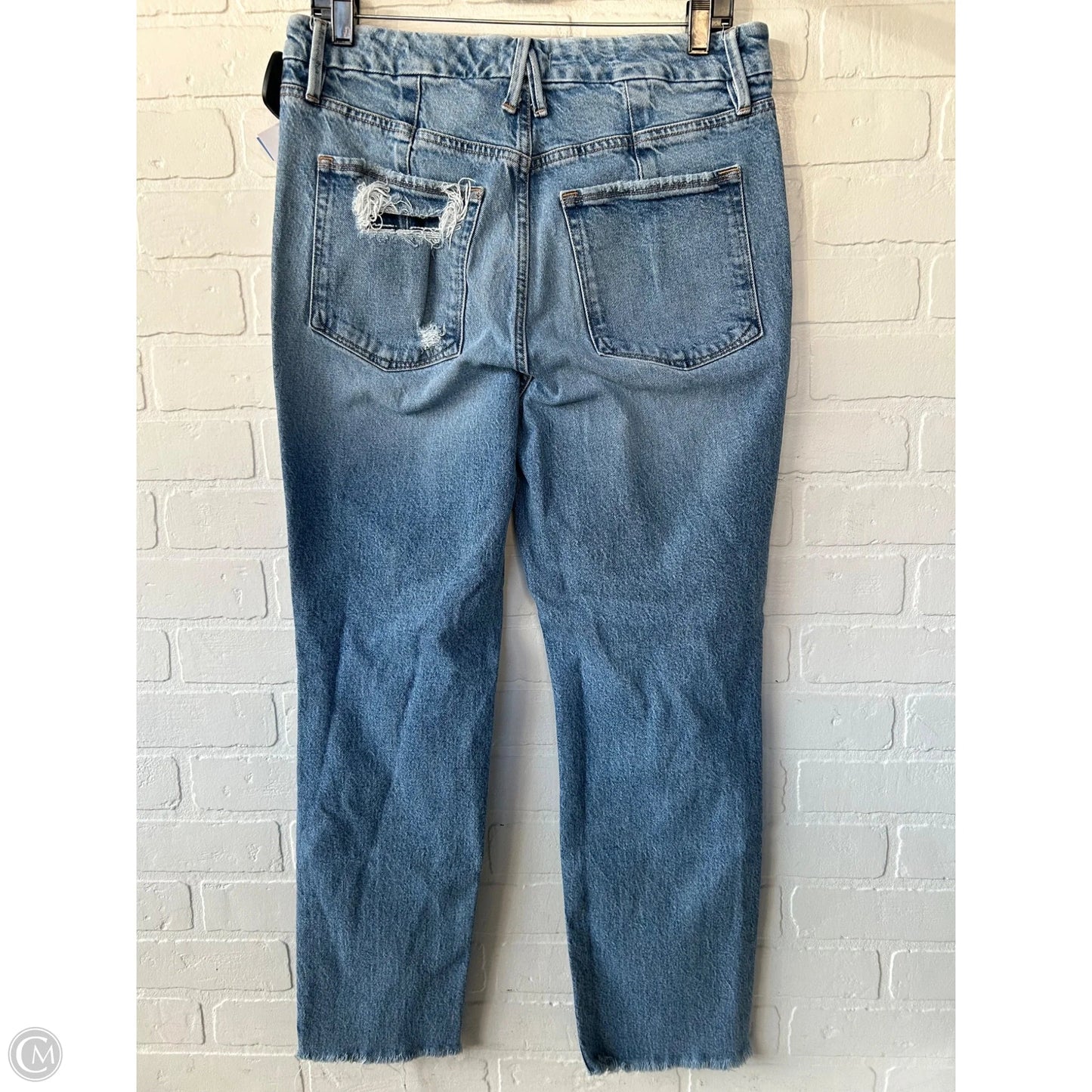 Jeans Straight By Good American In Blue Denim, Size: 8