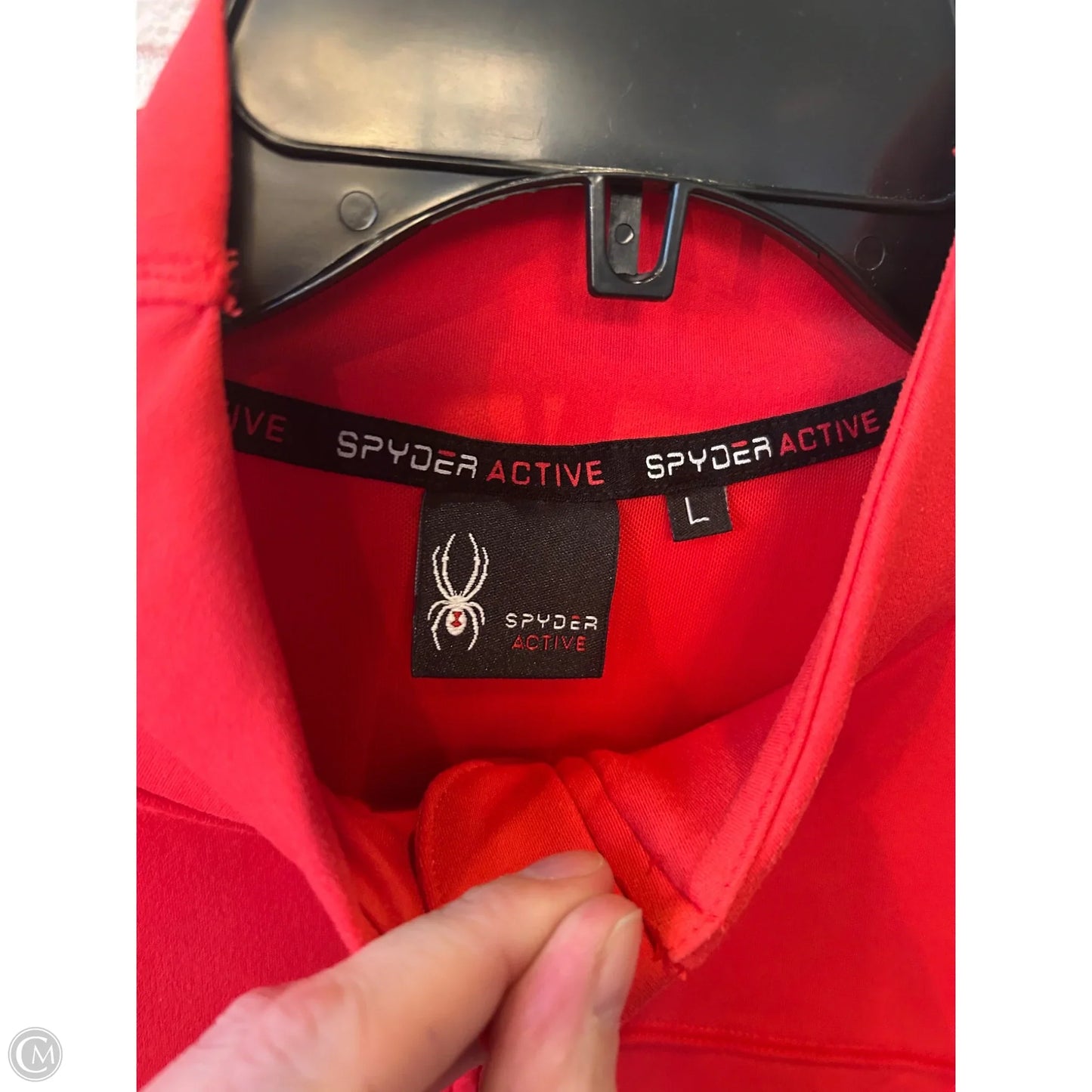 Athletic Top Long Sleeve Collar By Spyder In Red, Size: L