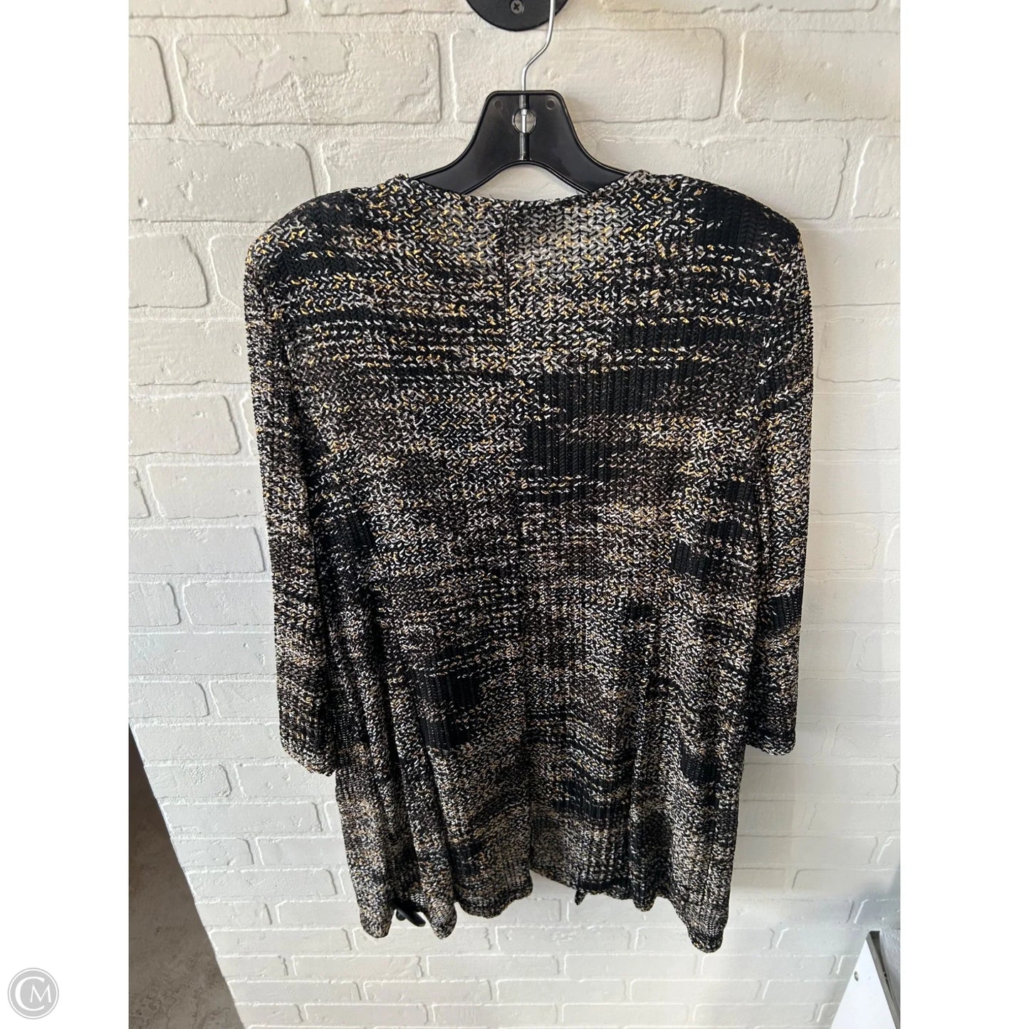Top 2pc Long Sleeve By Kasper In Black & Gold, Size: Xl