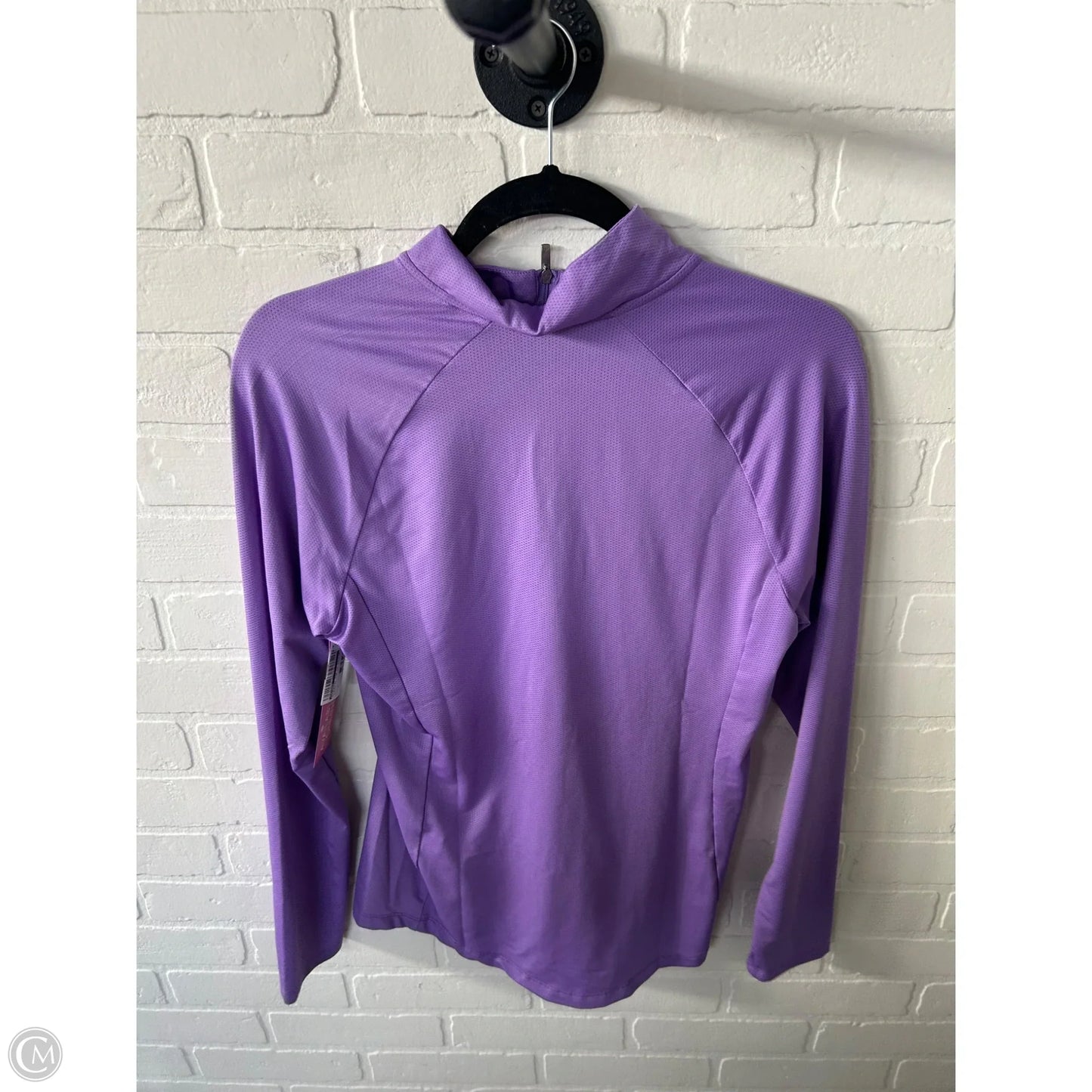 Athletic Top Long Sleeve Collar By Adidas In Purple, Size: M