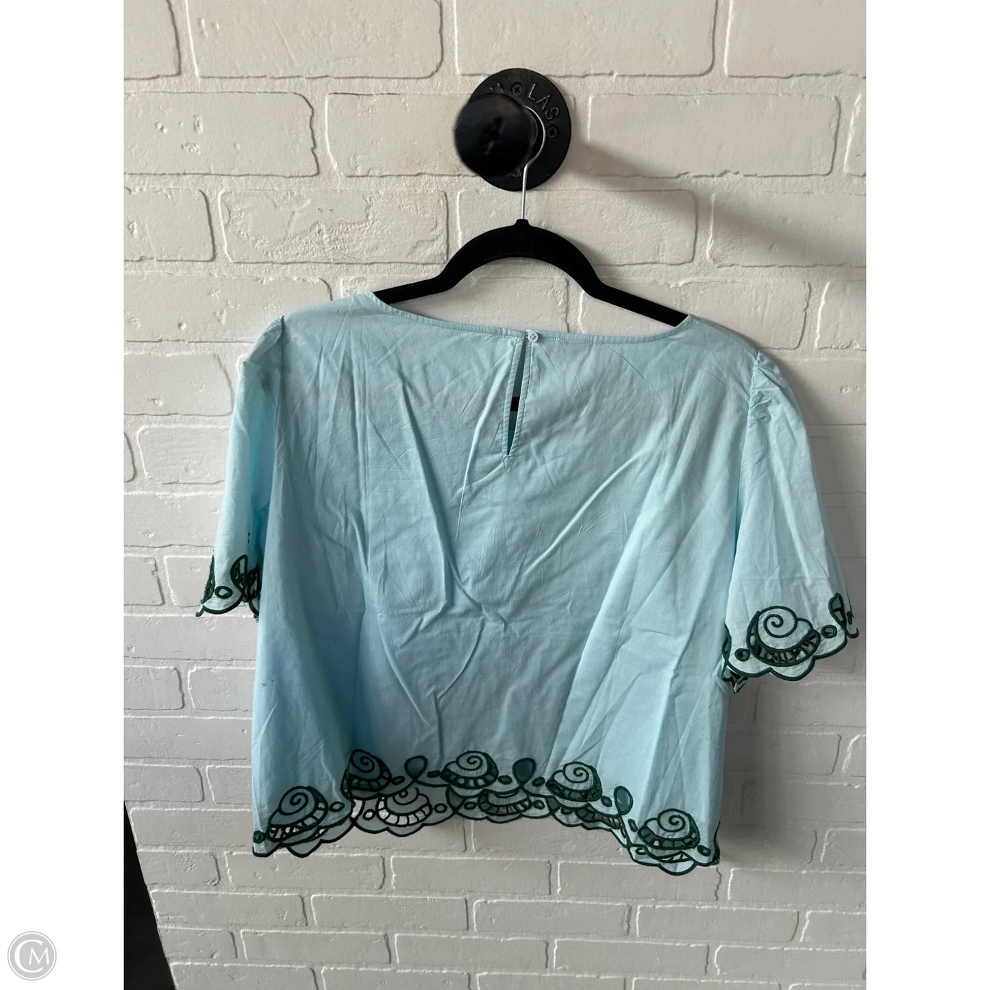 Top Short Sleeve By Talbots In Blue & Green, Size: L