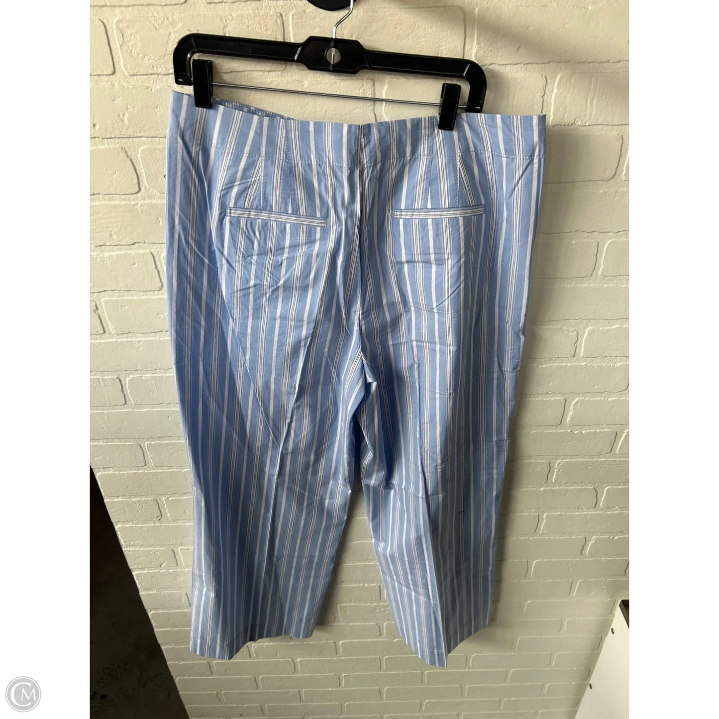 Pants Wide Leg By Talbots In Blue & White, Size: 14