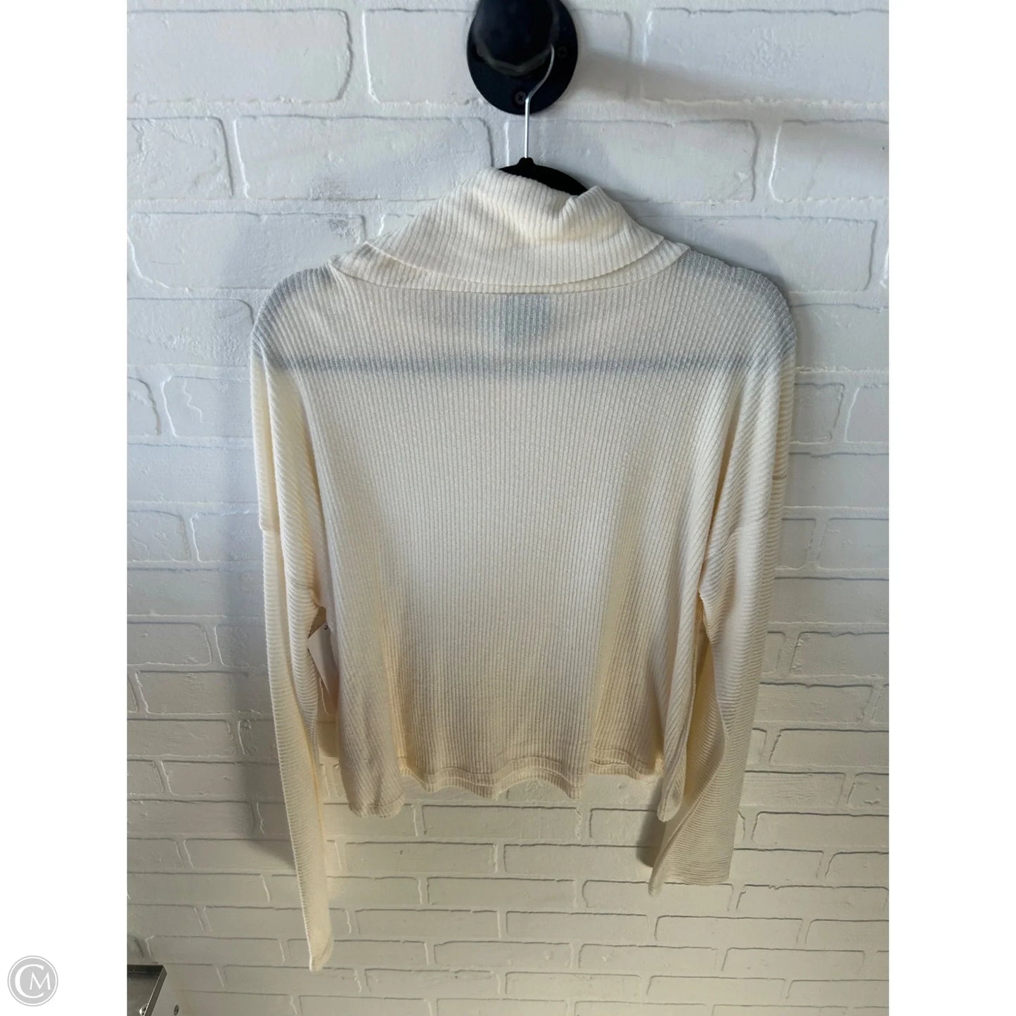 Top Long Sleeve By Bobeau In Cream, Size: L