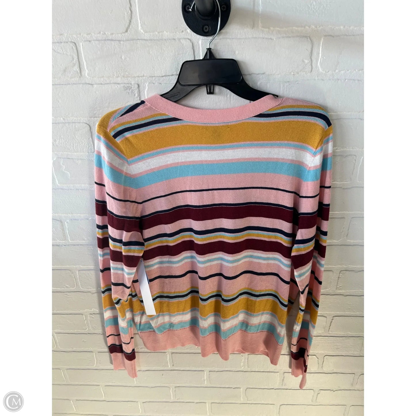 Sweater Cardigan By Halogen In Pink & Red, Size: L