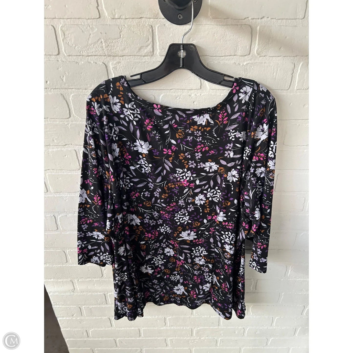Top Short Sleeve By Lane Bryant In Black & Purple, Size: 3x
