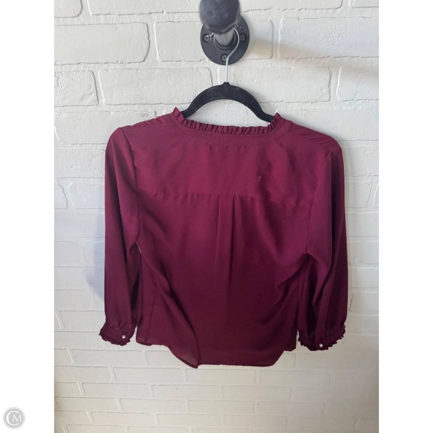 Top 3/4 Sleeve Designer By Karl Lagerfeld In Red, Size: Xs