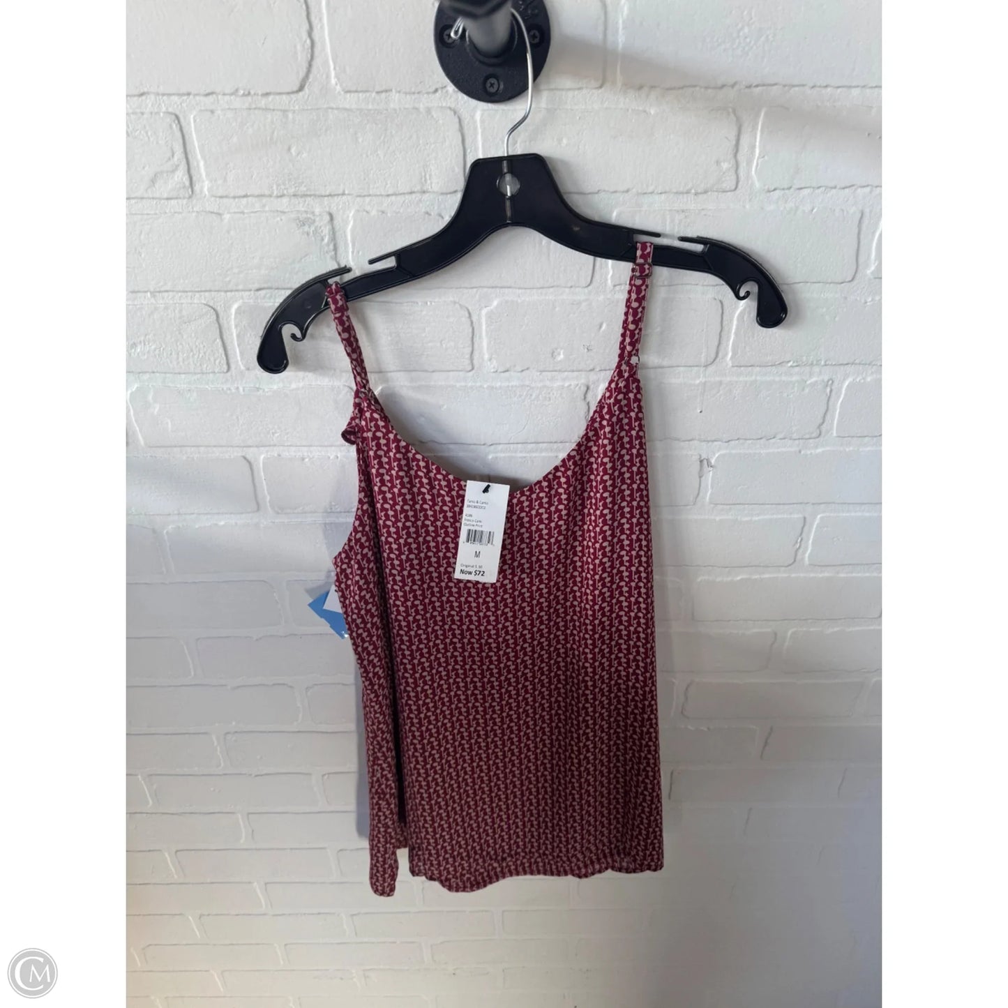 Top Sleeveless By Cabi In Red & Tan, Size: M