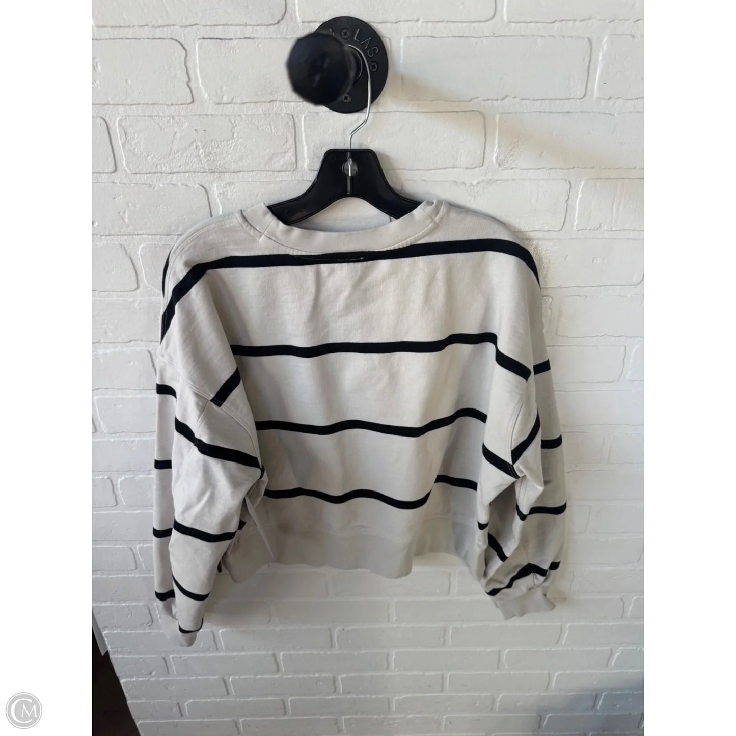 Athletic Sweatshirt Crewneck By Lululemon In Black & Tan, Size: M