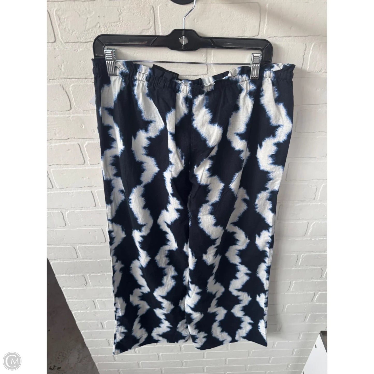 Pants Linen By H&m In Blue & White, Size: 12