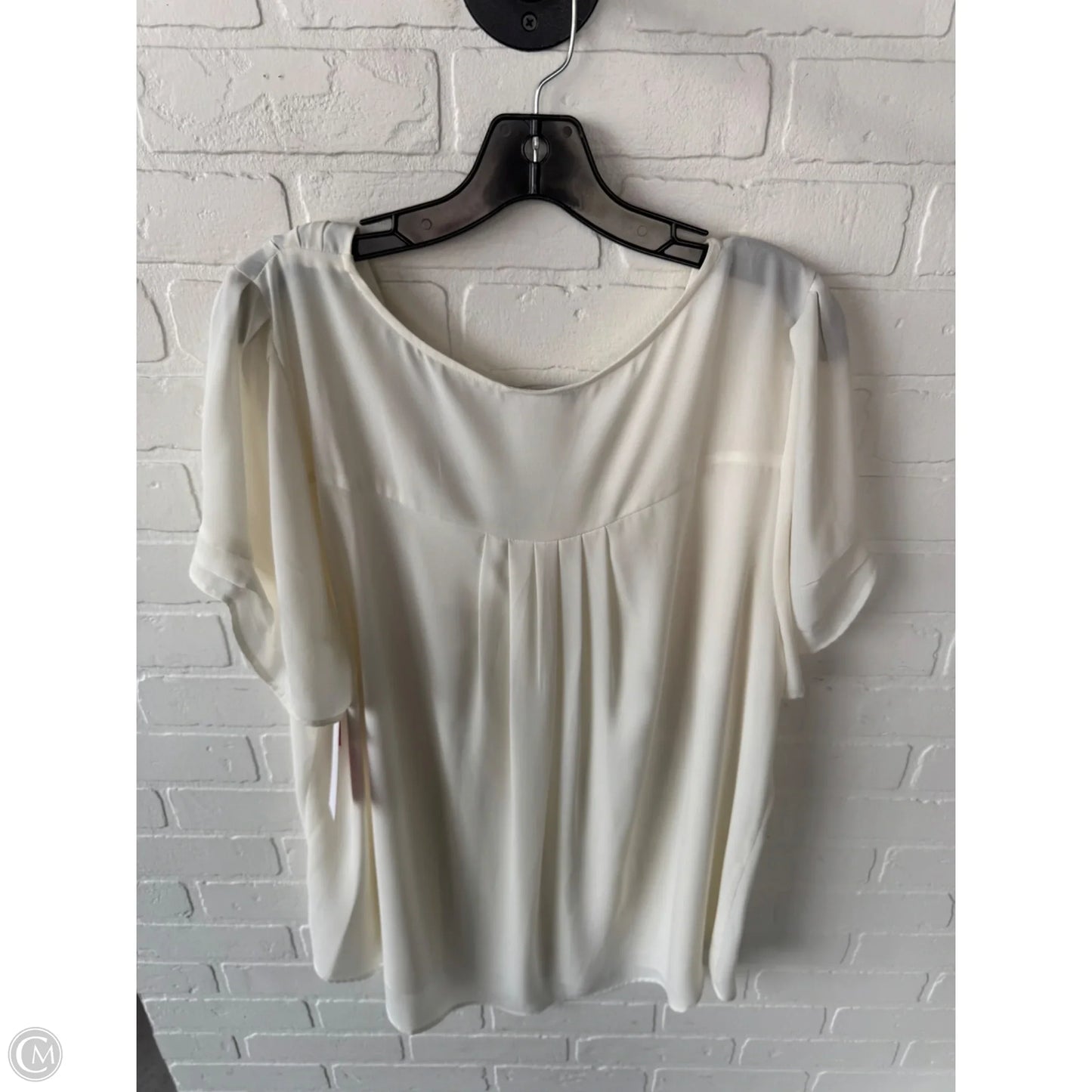 Top Short Sleeve By Dr2 In Cream, Size: 2x
