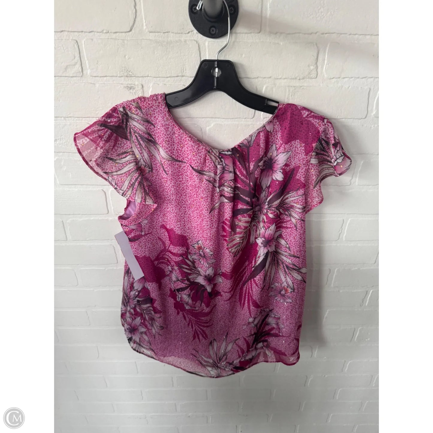 Top Short Sleeve By White House Black Market In Pink, Size: L
