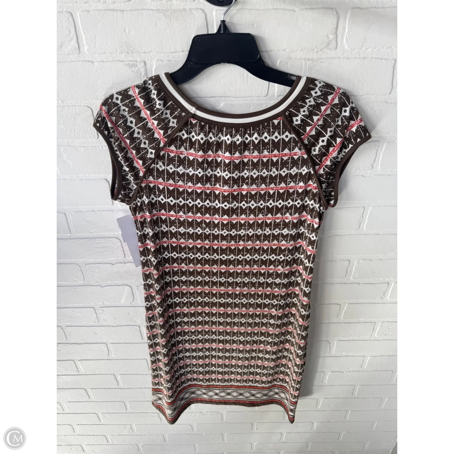 Dress Casual Short By Max Studio In Brown & Cream, Size: M