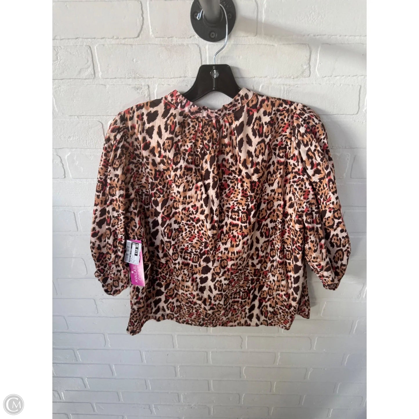 Top Short Sleeve By Gibson And Latimer In Animal Print, Size: L