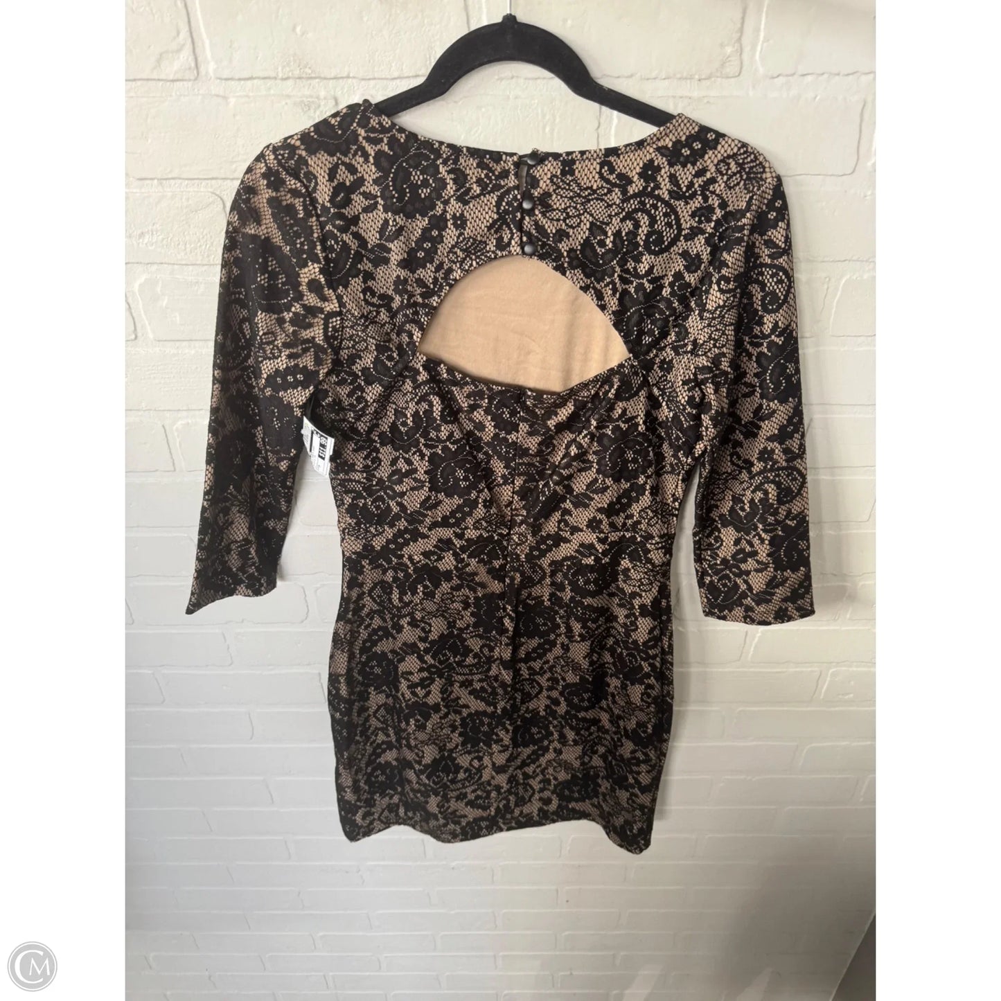 Dress Party Short By Just Fab In Black & Tan, Size: M