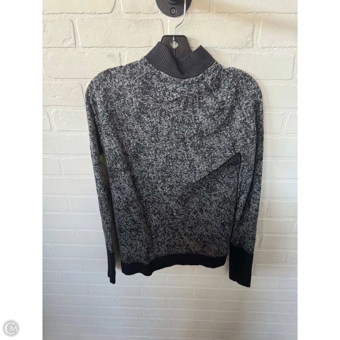 Athletic Top Long Sleeve Crewneck By Lululemon In Black & Grey, Size: S