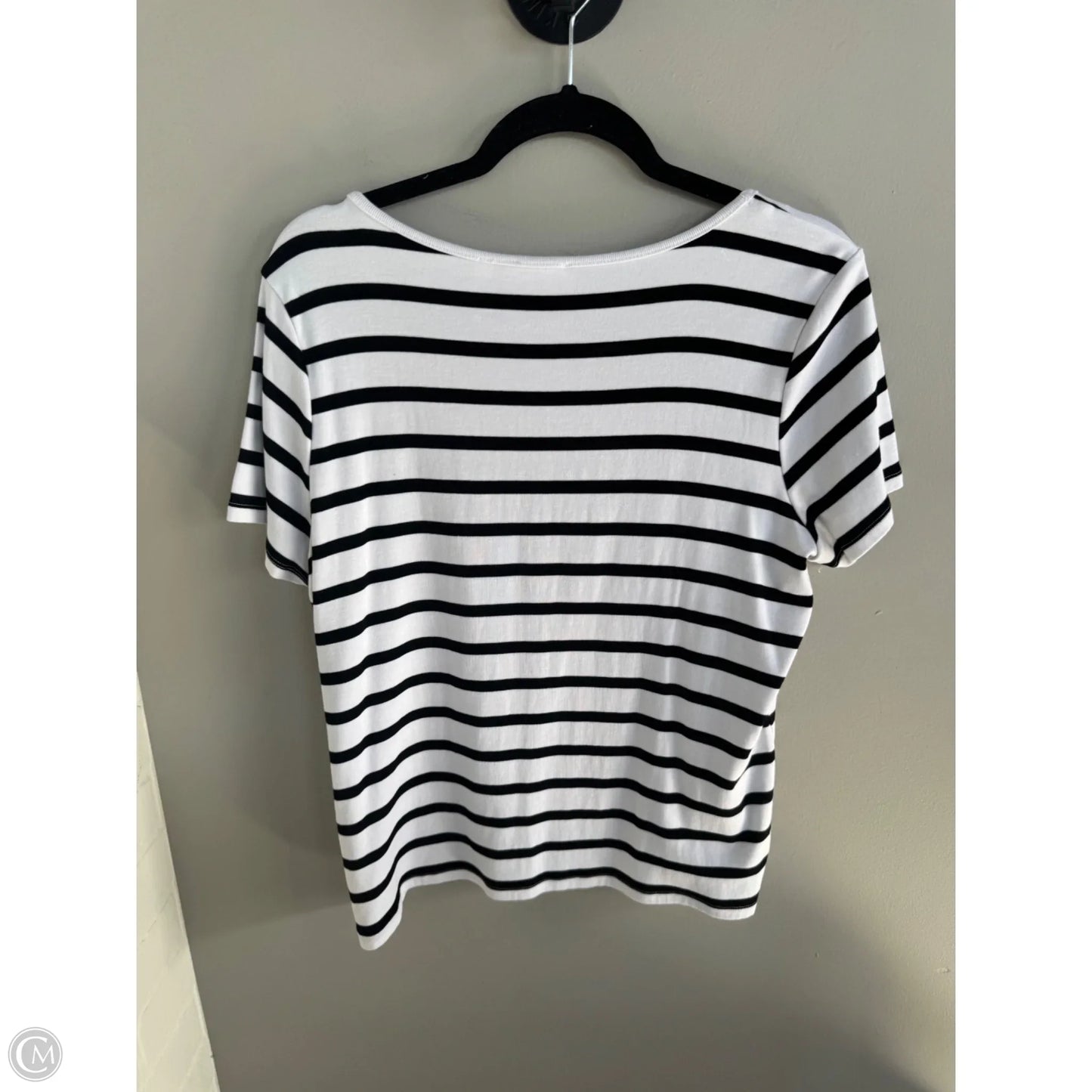 Top Short Sleeve Basic By Cyrus In Black & White, Size: Xl