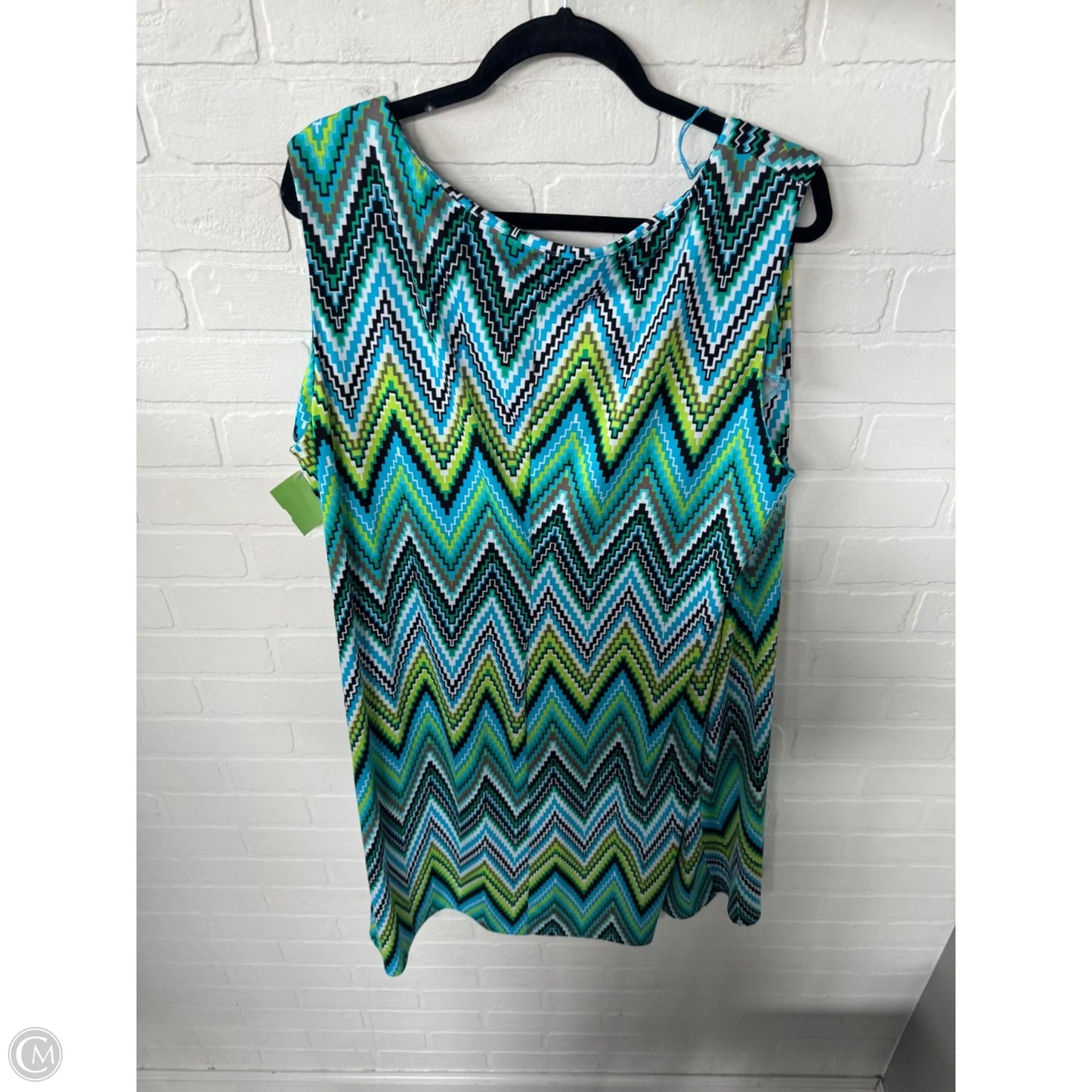 Dress Casual Short By Ronnie Nicole In Blue & Green, Size: 2x