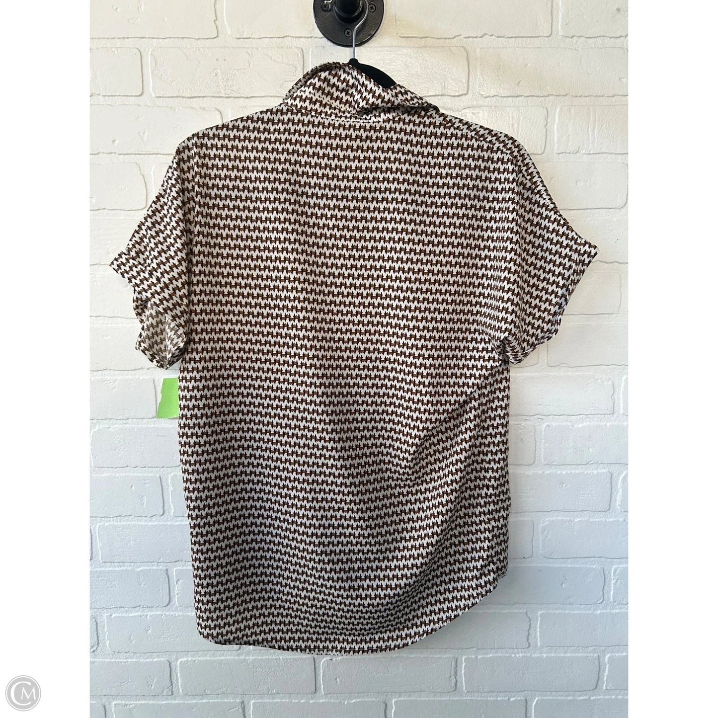 Top Short Sleeve By Shein In Brown & White, Size: Xs