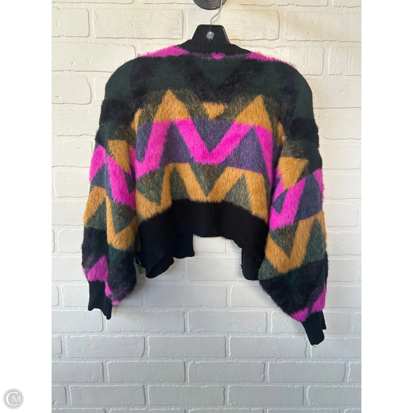Sweater Cardigan By Nasty Gal In Black & Purple, Size: S