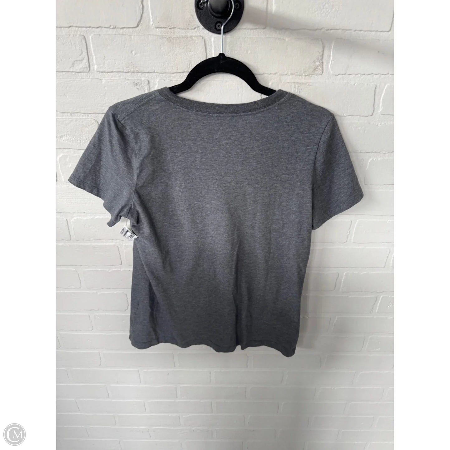 Athletic Top Short Sleeve By Nike In Grey, Size: S