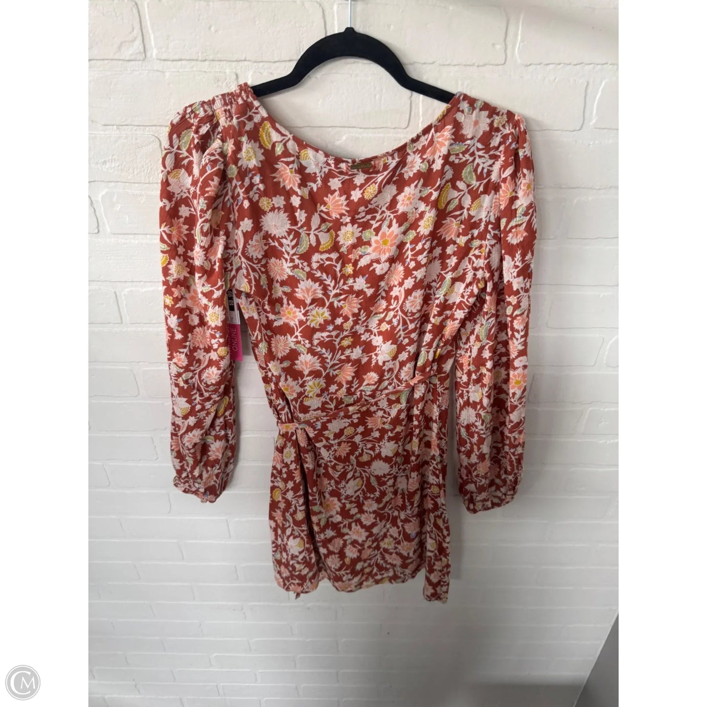 Dress Casual Short By Billabong In Orange & White, Size: M