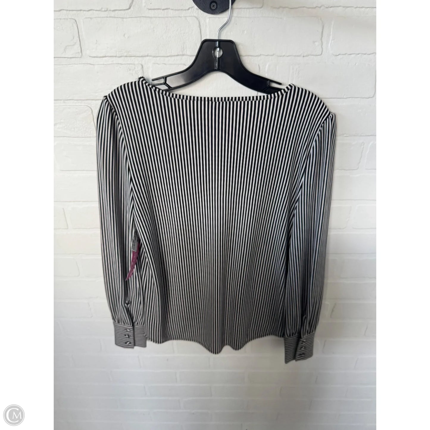 Top Long Sleeve By Ann Taylor In Black & Grey, Size: S