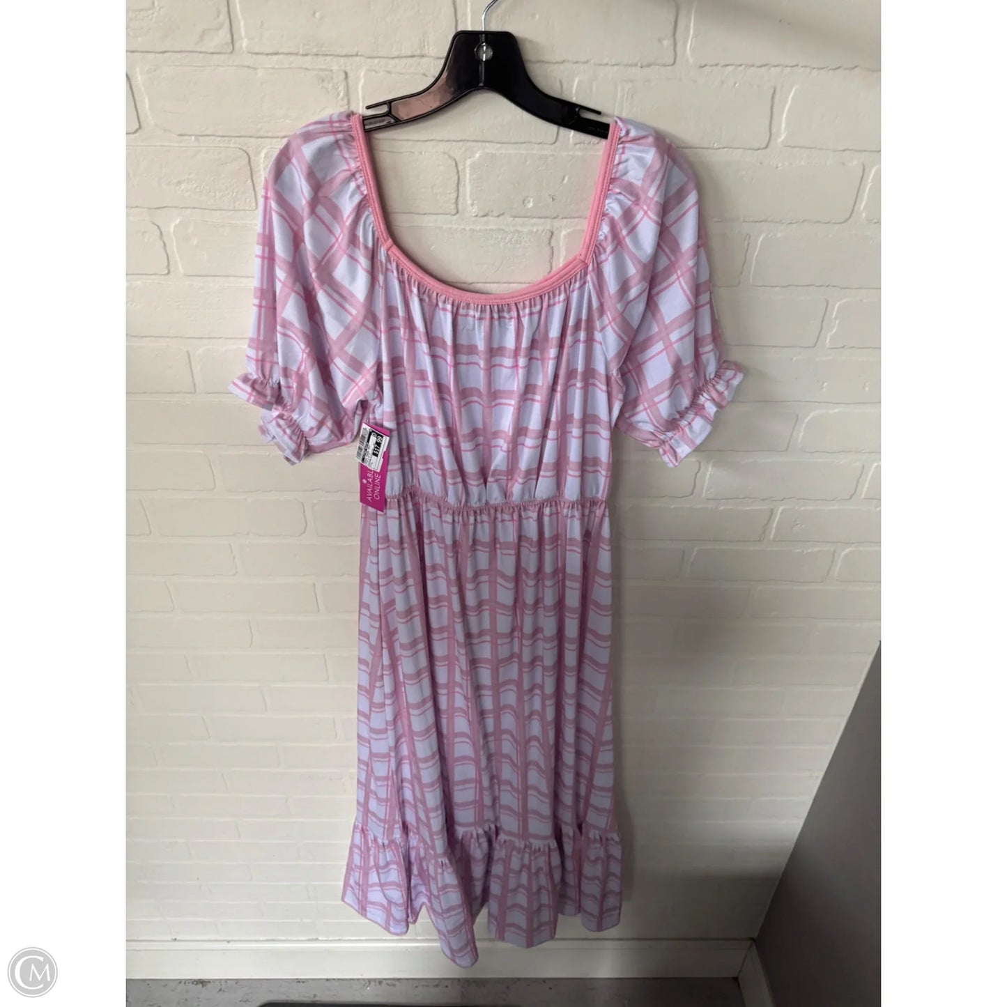 Dress Casual Maxi By Clothes Mentor In Pink & White, Size: L