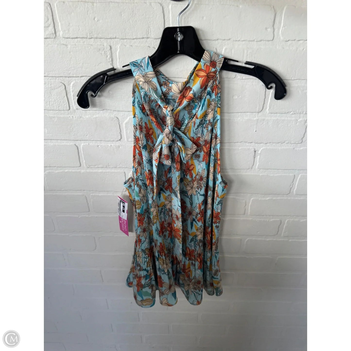 Top Sleeveless By Pleione In Blue & Orange, Size: S