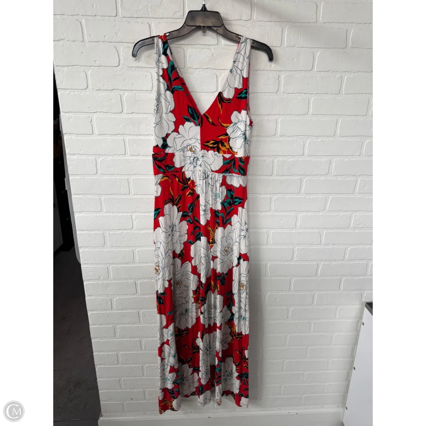 Dress Casual Maxi By C And C In Red & White, Size: L