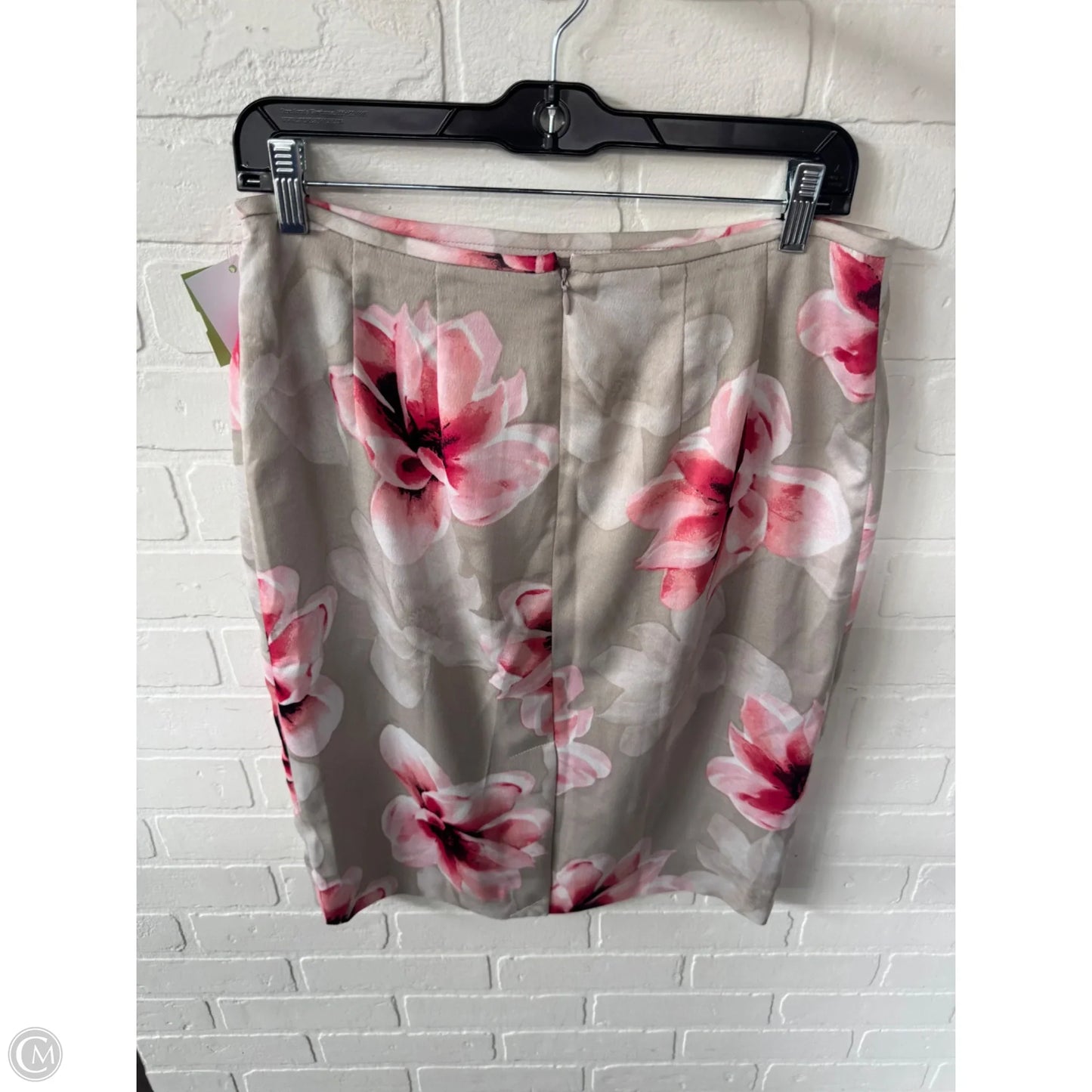 Skirt Midi By Calvin Klein In Pink & Tan, Size: 8