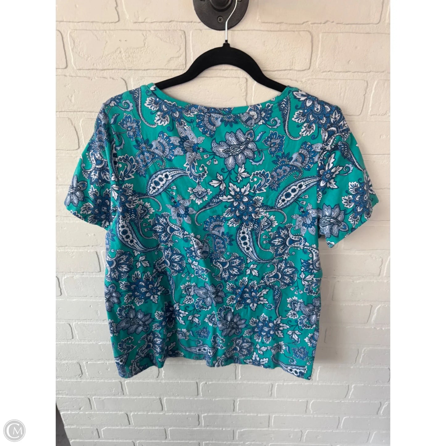 Top Short Sleeve By Soft Surroundings In Blue & Green, Size: L
