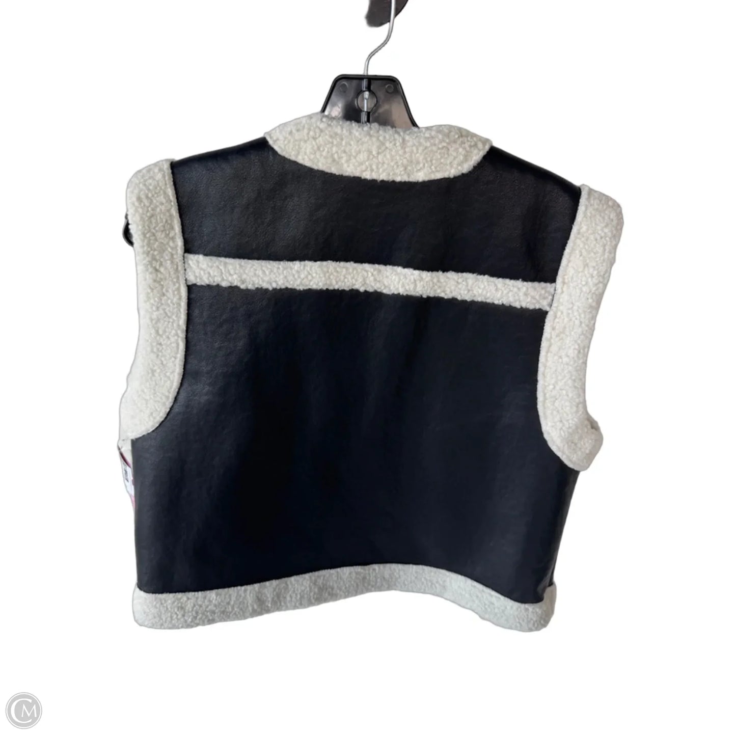 Vest Faux Fur & Sherpa By Altard State In Black & Cream, Size: M