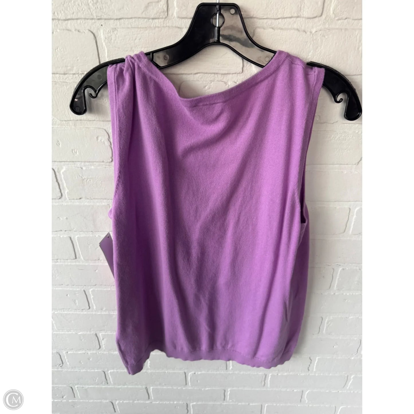 Vest Sweater By Talbots In Purple, Size: L