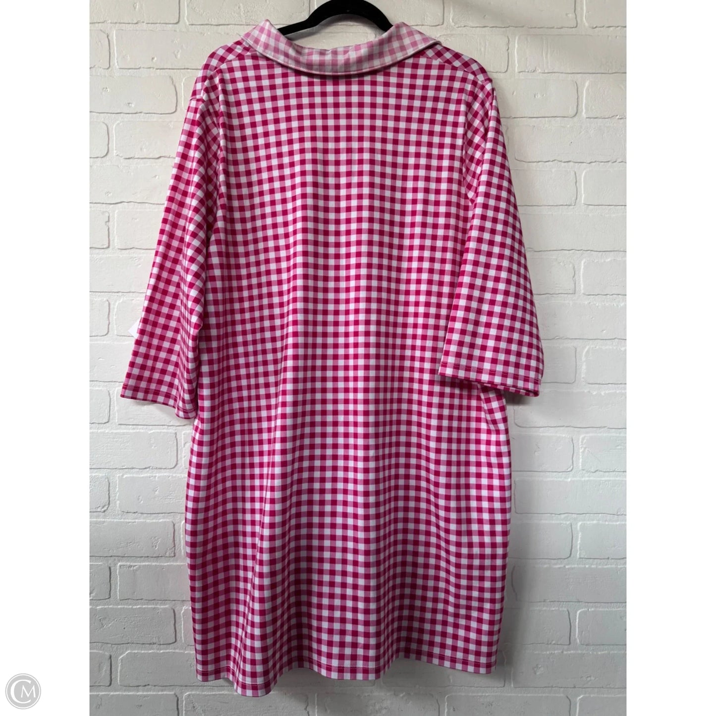 Dress Casual Short By Lands End In Pink & White, Size: 2x