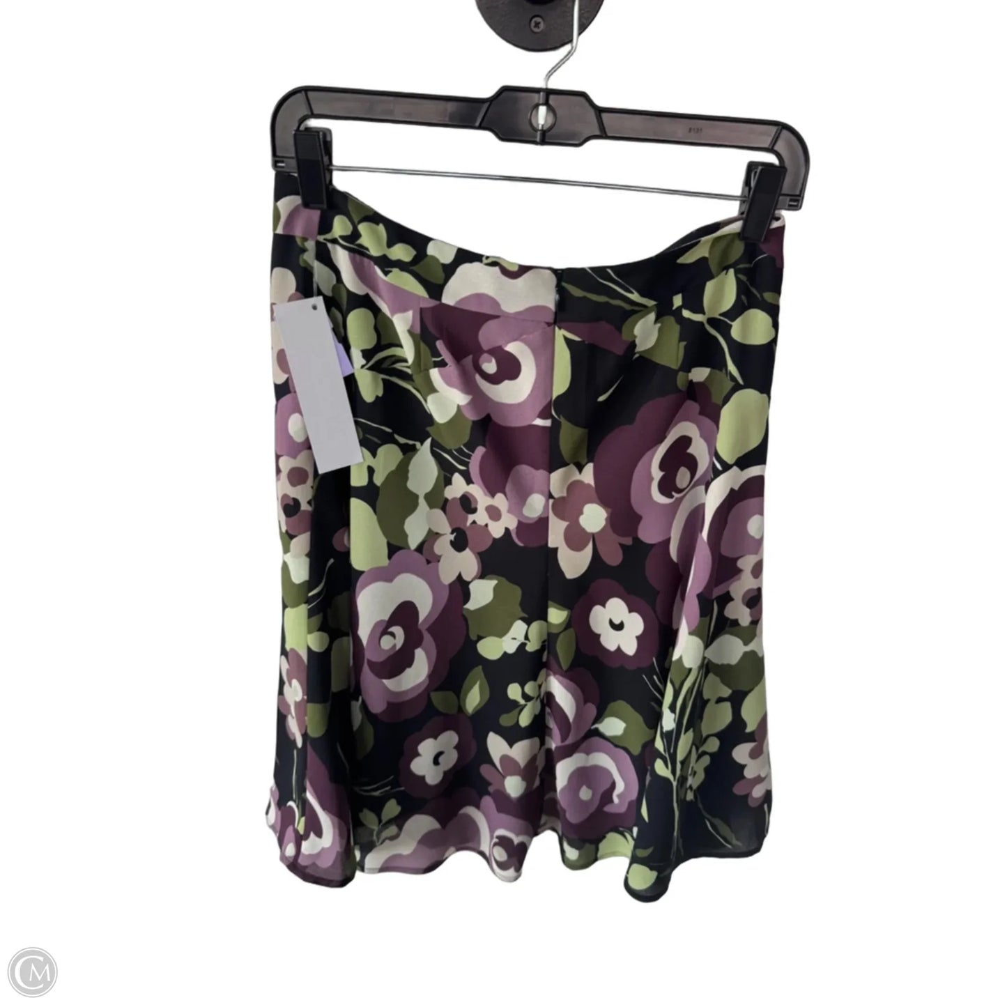 Skirt Midi By Loft In Black & Purple, Size: 4