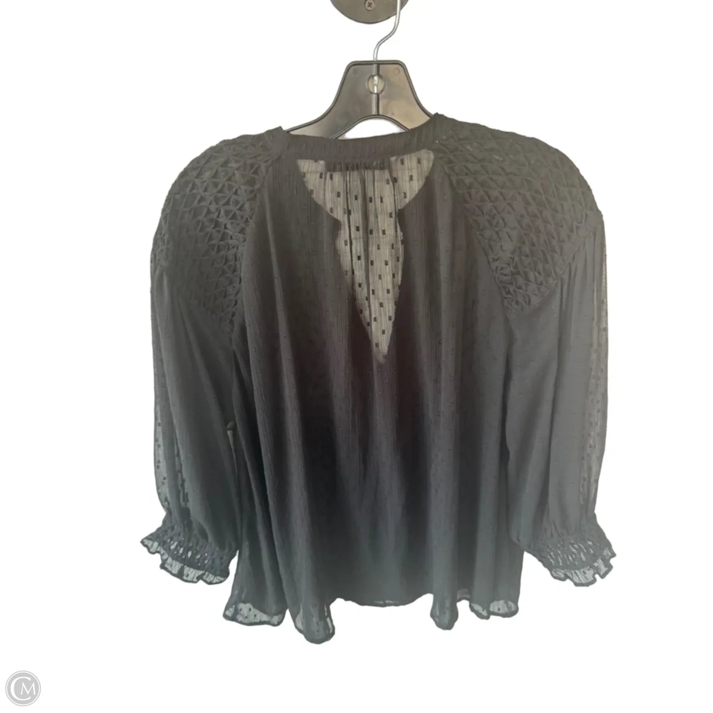 Top 3/4 Sleeve By Zara In Black, Size: S