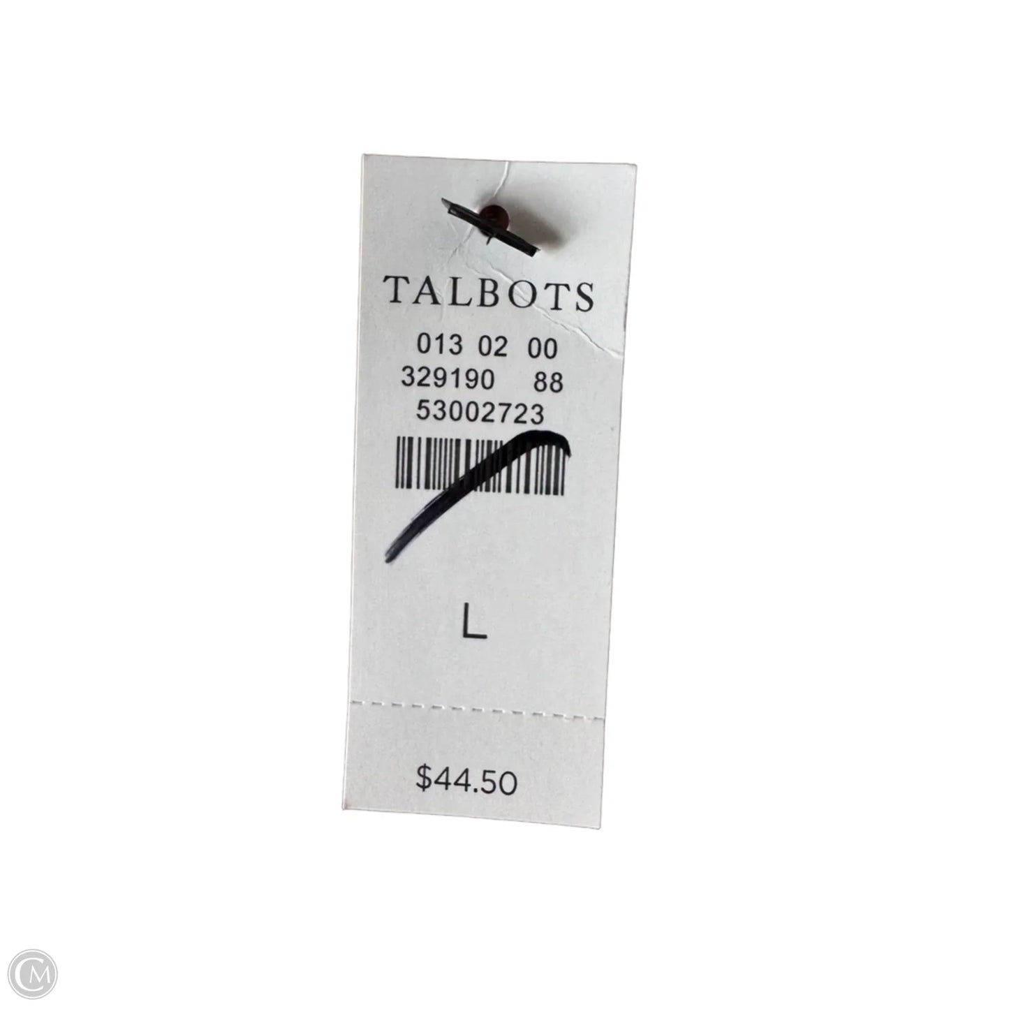 Top Short Sleeve By Talbots In Black & White, Size: L